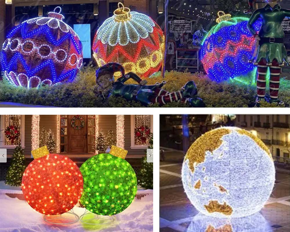 Different Colors Large Led Christmas Baubles